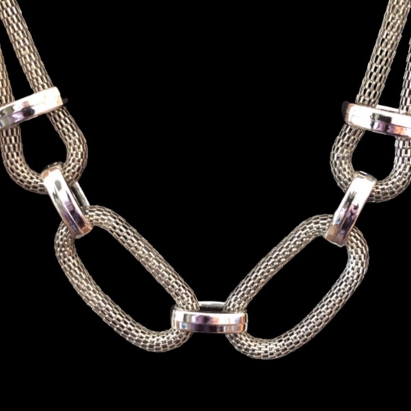 NWT - Bold Snake Chainlink Silver Tone Necklace & Bracelet Set - Picture 2 of 3